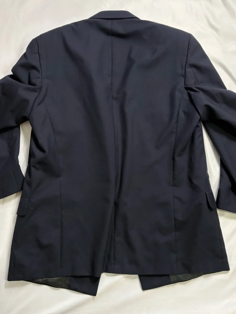 Vintage Oscar De La Renta Double-Breasted Men's Suit Blazer Size 46 Navy Blue